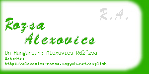 rozsa alexovics business card